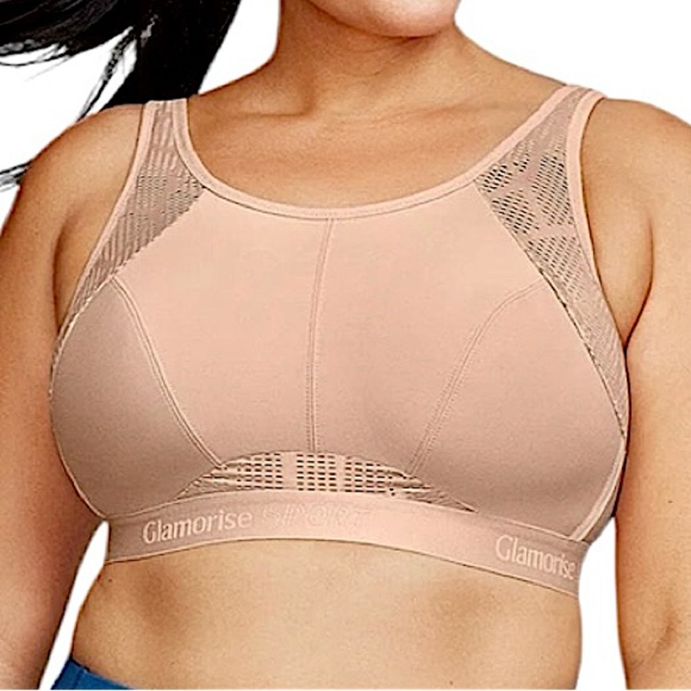 - Glamorise 38E Nude No Sweat Mesh Sport Bra! NEW!
